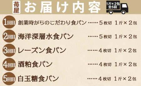 5か月定期便】苺屋 食パンの定期便 5回 - 送料無料 贈り物 プレゼント