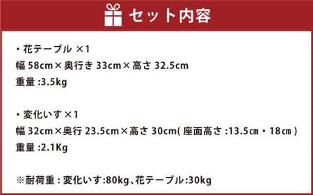 花テーブルと変化いすのセット インテリア 木製 日本製 家具 木製 子供椅子 子ども椅子 子どもイス チェア ミニチェア ローチェア キッズチェア