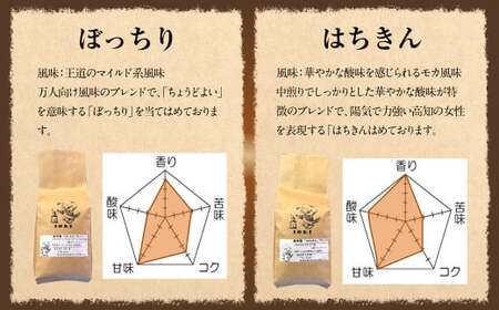 【焙煎香房オリジナル限定】 りぐっちゅう ブレンドコーヒー 200g×2種 各1袋セット 「ぼっちり」ブレンド 「はちきん」ブレンド コーヒー豆 コーヒー 珈琲 常温