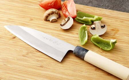 【土佐打刃物】磨舟行 万能包丁 16.5cm （両刃） 万能包丁 ナイフ キッチン 手打鍛造刃物