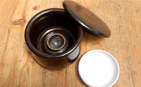 陶製 つけもの器 【小皿付き】