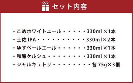 高知のクラフトビール「TOSACO 4種 5本 と無添加 シャルキュトリ 3種」