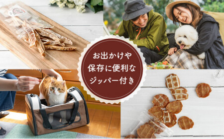 【お試し定期便3回】【お魚100％・完全無添加おやつ】手作りペットフード お試し5袋セット(1魚種18～20g×5袋×3回) かつお まぐろ 細切り スティック チップス 無着色 無塩 犬用 猫用 ジッパー付き小袋 国産 高知県 東洋町 四国 お取り寄せ 送料無料 M201 【株式会社マルキョウ】