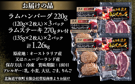 北海道民おすすめの味のラムを贅沢にラムハンバーグとラムステーキに！！ BRTI011