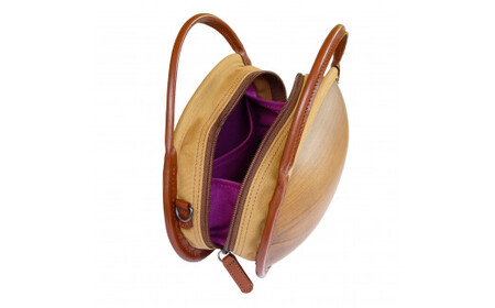 monacca-bag/ishikoro ブラウン 木製 バッグ 個性的 カバン 鞄 ...