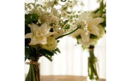 《3ヵ月定期便》花束一対 お供え 初回花瓶付L 延命剤付き