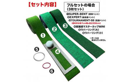 パターマット工房 タッチがわかるパット練習レール 3枚セット(標準・高速・最高速) 7cm×200cm