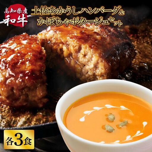 ハンバーグとかぼちゃポタージュのセット（各3食）