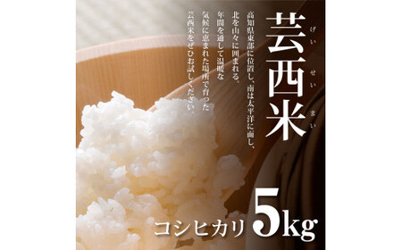 芸西米（げいせいまい）"コシヒカリ" 5kg 令和5年 高知の温暖な気候で育った芸西米 ※お申込み後に精米したての コメ を出荷いたします。令和5産 米 こしひかり 新米 白米 お米 美味しい もっちり 国産 高知県産 故郷納税 5000円