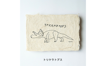 【奏華舎】土佐和紙カード＆染紙封筒セット（恐竜 / アソート３種）