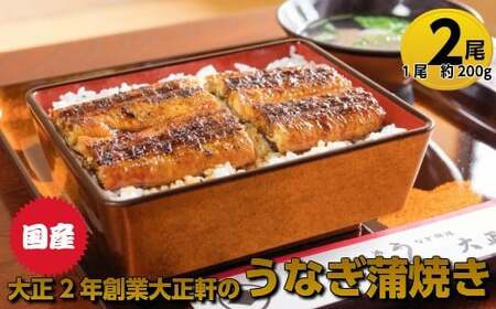 【ふるさと納税】＜うなぎ専門店「大正軒」の蒲焼き 有頭 特大2尾 約400g 5人前＞ 鰻 ウナギ 贈答用 関西風 国産 手焼き【冷蔵】高知県 佐川町 ふっくら 肉厚　＜2～5ヶ月程度で発送予定・日付指定不可＞