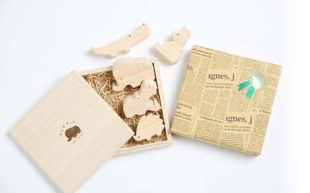 【ふるさと納税】＜ひのきの動物園（動物の積み木）＞高知県 佐川町 木工品 おもちゃ 積み木 ヒノキ 木箱入り 贈答用 ギフト包装対応 木工房ゆうむ