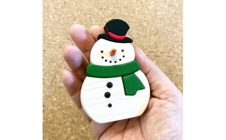 【ふるさと納税】＜メリークリスマス Xmas Christmas スノーマンと サンタさん セット サンタクロース 木 置物 デコレーション クリスマスツリー LED ライト付＞木工品 コンパクト uｍ 木工房ゆうむ 飾り 装飾 オブジェ 雑貨 玄関 オーナメント ディスプレイ グッズ 北欧