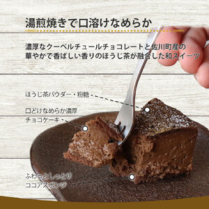 【ふるさと納税】＜半熟ショコラケーキ ほうじ茶＞焼き菓子 お茶 ギフト プレゼント 化粧箱入 グルテンフリー 職人手作り パティシエ 着色料・保存料不使用 【冷凍】高知県 佐川町 おかしの家Repos(ルポ)