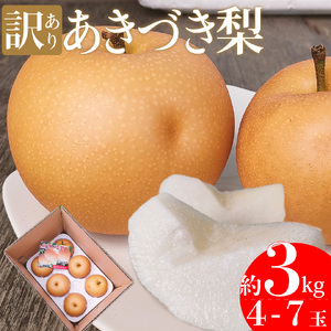【ふるさと納税】＜2026年9月中旬～10月上旬ごろ発送予定＞＜訳あり 規格外 あきづき梨 3kg(4～7玉)＞先行受付予約 家庭用 自宅用 変形 しみ キズ サイズ混合 ナシ フルーツ グルメ 常温 黒岩 なし 旬 朝ドラ らんまん モデル 牧野富太郎のふるさと 佐川から直送