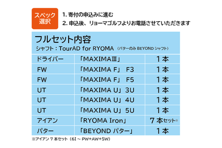 リョーマゴルフ フルセット14本 TourADシャフト RYOMA GOLF ゴルフクラブ