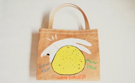 【限定柄】タカハシカヨコ 米袋バック 「土佐ぶんたん柄」 大四角サイズ KOME TOTE エコバック オリジナル