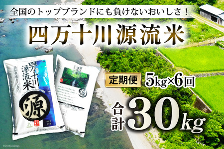 全6回 定期便 米 四万十川源流米・精米 5kg×6回 計30kg [JA高知県高西営農経済センター津野山経済課 高知県 津野町 26ah0008] お米 こめ おこめ 定期 毎月