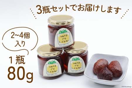 【期間限定発送】 美味しさにびっ栗 栗の渋皮煮 国産 80g 3瓶 計240g [ほっか菜しまさき 高知県 津野町 26ad0006]