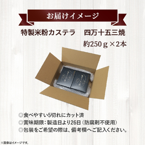 特製米粉かすてら 四万十五三焼（約250ｇ×2本） かすてら米粉 洋菓子 スイーツギフト 贈答 Bmu-77