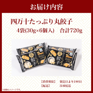 四万十産ブランド豚使用！四万十たっぷり丸餃子 4袋（30g×6個入)合計720g ／Qak-43 餃子 生餃子 ブランド豚