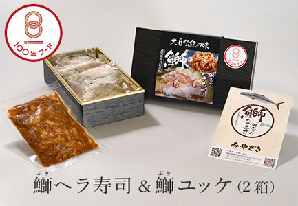 旨味とろける鰤のお寿司と珍しい鰤のユッケ2箱 「100年フード」認定