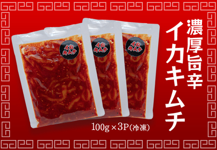 濃厚旨辛 イカキムチ 100g×3パック 海鮮キムチ ご飯のお供 おつまみ 冷凍キムチ  旨辛 珍味