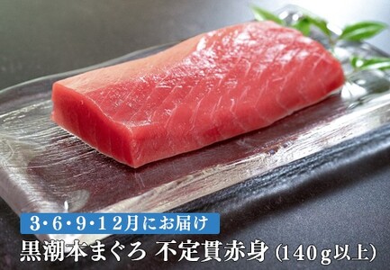 【定期便 4回】高知県産 本マグロ 赤身 養殖 1柵 140g (不定貫)