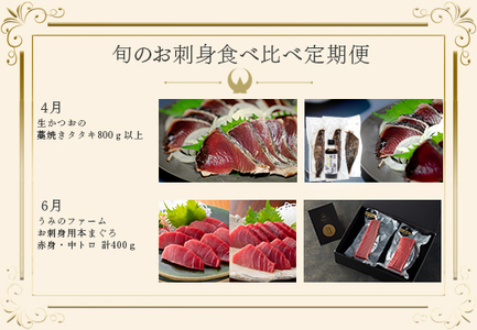 【定期便 4回】大月町内の生産者さん大集結！旬のお刺身食べ比べセット 新鮮 海鮮 かつお まぐろ 鯛