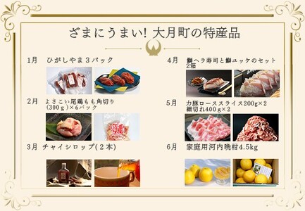 【定期便 12回】ざまにうまい!大月町の特産品