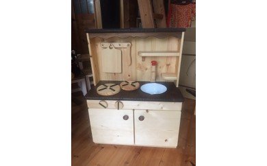 木のおもちゃ おままごとキッチン おもちゃ［0401-2］