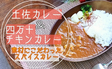 素材にこだわった！ 四万十 チキン カレー と 土佐 カレー 各3食セット 〔冷凍〕 四万十鶏 宗田節 スパイス ［1596］