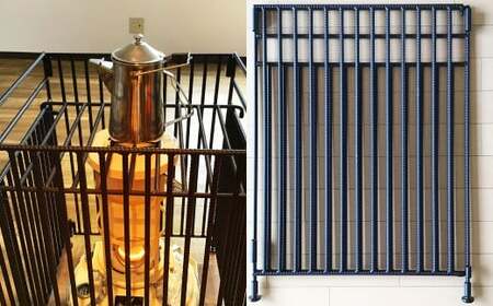 ストーブガード 格子13本タイプ （ アラジン ／ トヨトミ ／ コロナストーブ 対応 ） ストーブ 石油ストーブ 柵 ストーブ柵 ストーブフェンス フェンス ガード 安全対策用品 コンパクト 折りたたみ