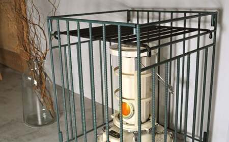 【コロラドグリーン】 カラーストーブガード Lサイズ （ アラジン ／ トヨトミ ／コロナストーブ 対応 ） ストーブ 石油ストーブ 柵 ストーブ柵 ストーブフェンス フェンス ガード 安全対策用品 コンパクト 折りたたみ