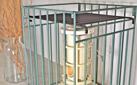 【オールドグリーン】 カラーストーブガード Lサイズ （ アラジン ／ トヨトミ ／コロナストーブ 対応 ） ストーブ 石油ストーブ 柵 ストーブ柵 ストーブフェンス フェンス ガード 安全対策用品 コンパクト 折りたたみ