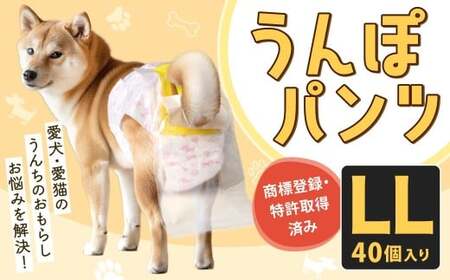 うんぽパンツ LLサイズ 40個入り ペット用品 老犬介護 犬用 猫用 ペット用 ペット用紙オムツ ペット用紙おむつ ペット用パンツ 福岡県 北九州市