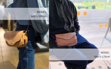 フラップホック の 王道クラシック な レザーポシェット ・ ショルダーバッグ (Mサイズ) レザー ヌメ革