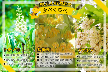 国産純粋完熟はちみつ3種セット(とち･菩提樹･アカシア)ご家庭用計1.5kg[16-1157]