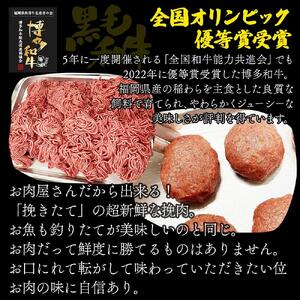 糖質オフ 博多和牛100％ 特製ハンバーグ 【箔】 3個 ソース付 糖質OFF