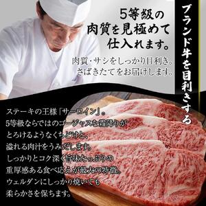 肉汁したたる 極上 サーロインステーキ 4枚 (合計1kg) 博多和牛A5ランク