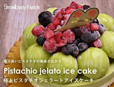 【福岡市】極上ビスタチオジェラートアイスケーキ　5号　15cm径　ストロベリーフィールズ