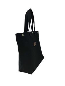 【福岡市の縫製工場オリジナルブランド　OKUNIYA】本革ネーム（チョコ） トートバッグ　ブラック（Mサイズ）