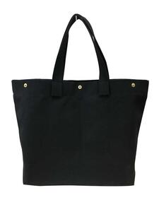 【福岡市の縫製工場オリジナルブランド　OKUNIYA】本革ネーム（ブラック） トートバッグ　ブラック（Mサイズ）