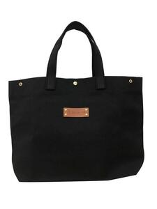 【福岡市の縫製工場オリジナルブランド OKUNIYA】本革ネーム(キャメル) トートバッグ ブラック【サイズ:L】