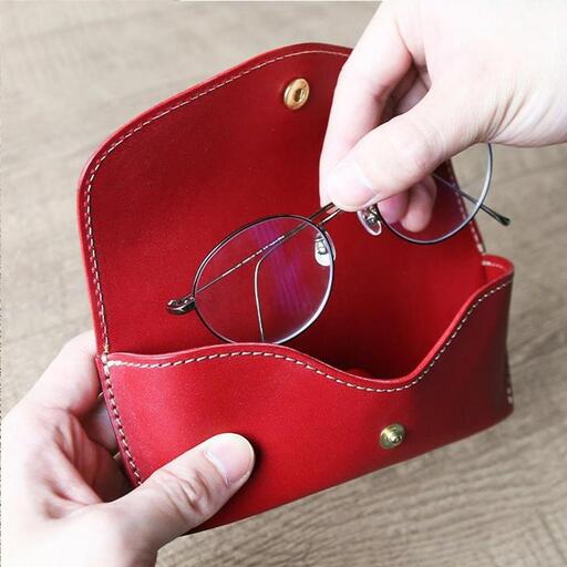 ＜カラー選択可能＞フラップメガネケース【福岡市内製造】 チョコ