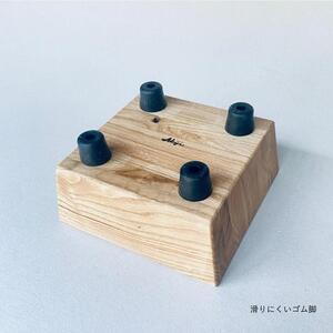 ペットフードテーブル　carving S （福岡市内製造）（ガラスボウル付き）