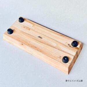 ペットフードテーブル　carving SS 2連（福岡市内製造）（ガラスボウル付き）