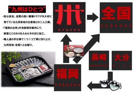 【重箱B】※トラフグ薄造り・鍋(4人前セット) ふぐ専門店ふくます水産「博多の台所:福岡中央卸売市場」より直送