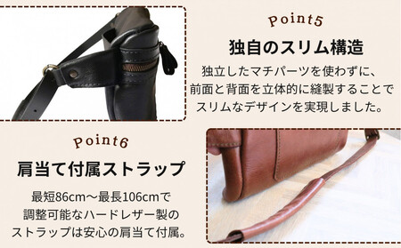 【万能Mサイズ】本革スリムボディバッグ【キャメル】 博多革工房 Japlish | ジャプリッシュ