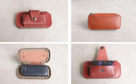 【革工房Japlish】 iQOS（アイコス）用の本革ケース 【ブラウン】 glo（グロー）も収納可能 ＜福岡市の本革製品＞